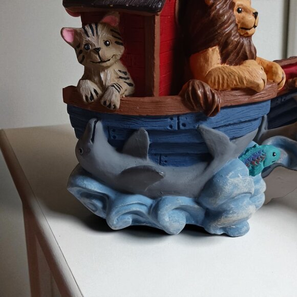 Vintage 1990s Noah's Ark Resin Bookends – Heavy Figi Graphics Set Nursery Decor - Picture 7 of 13
